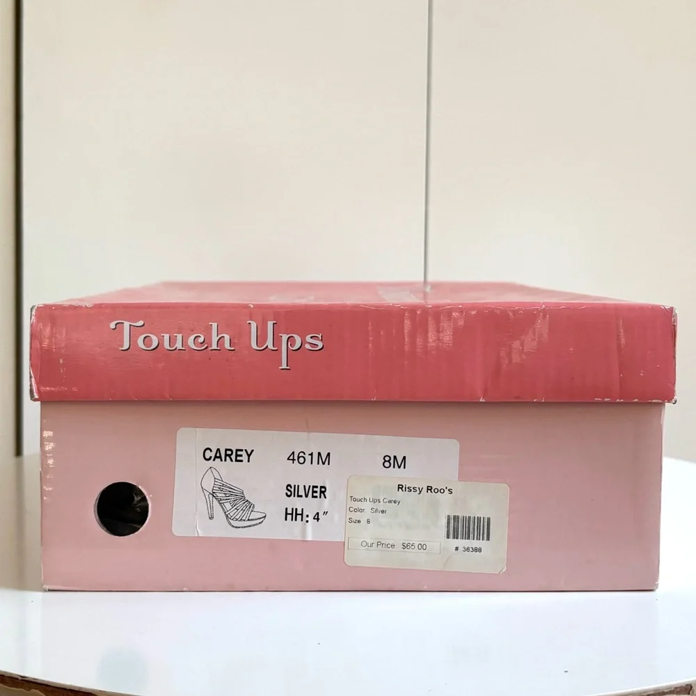 Touch Ups Carey Silver Sparkle Heels Size 8